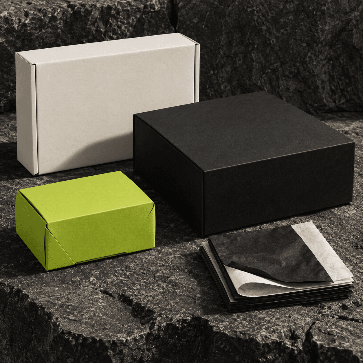 Packaging and paper examples